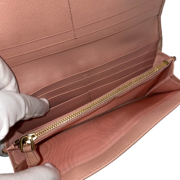 Prada Saffiano Leather Bow Flap Wallet Pink - Picture 10 of 12